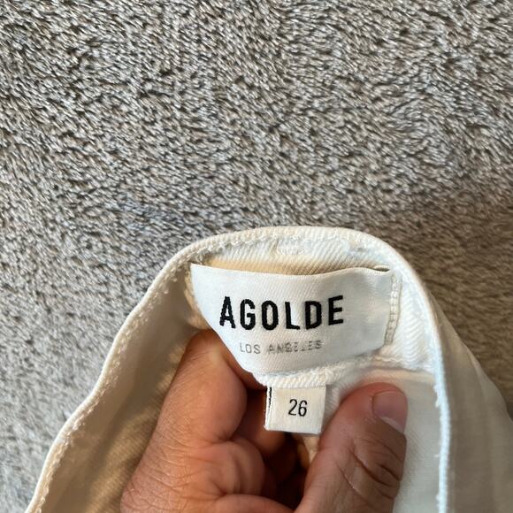 AGOLDE Toni Mid Rise Straight Leg Jeans Size 26 White - Picture 6 of 7